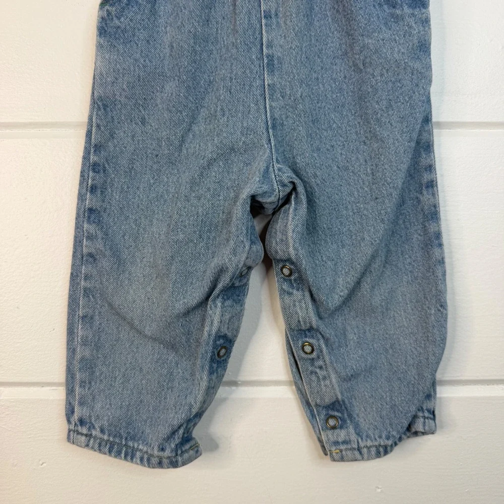 VTG OshKosh B'Gosh Baby BGosh 24 Months Denim Girls Vestbak Overalls Light Wash